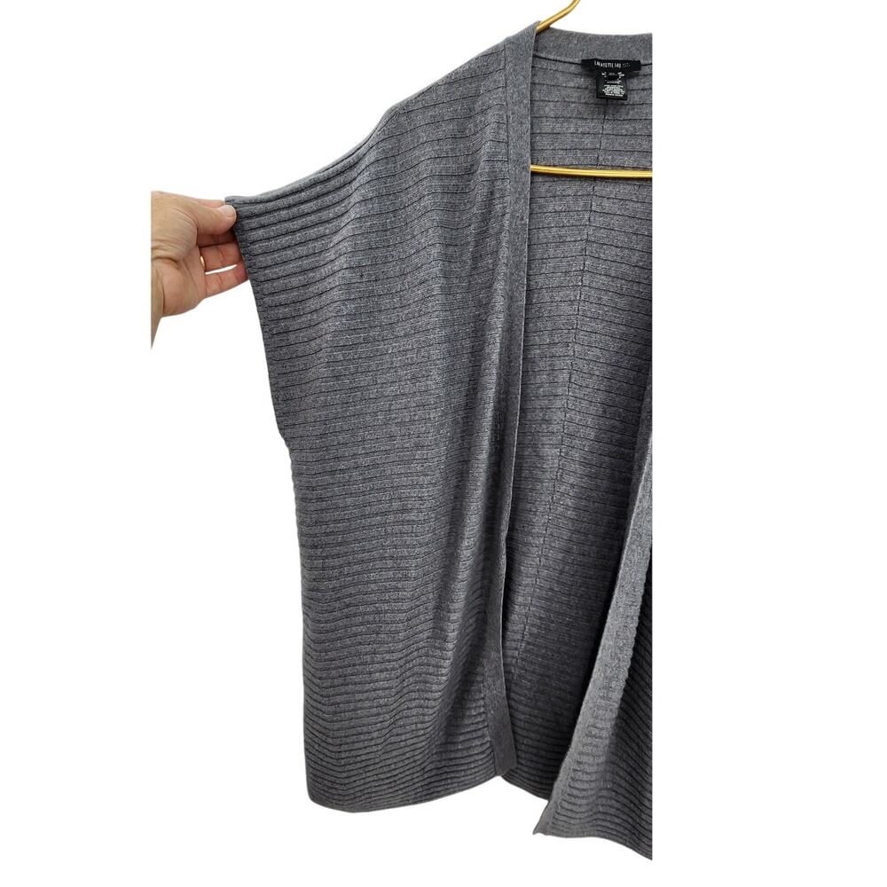 LAFAYETTE 148 Wool Cashmere Blend Shrug Ribbed Grey Medium Large - Picture 4 of 7